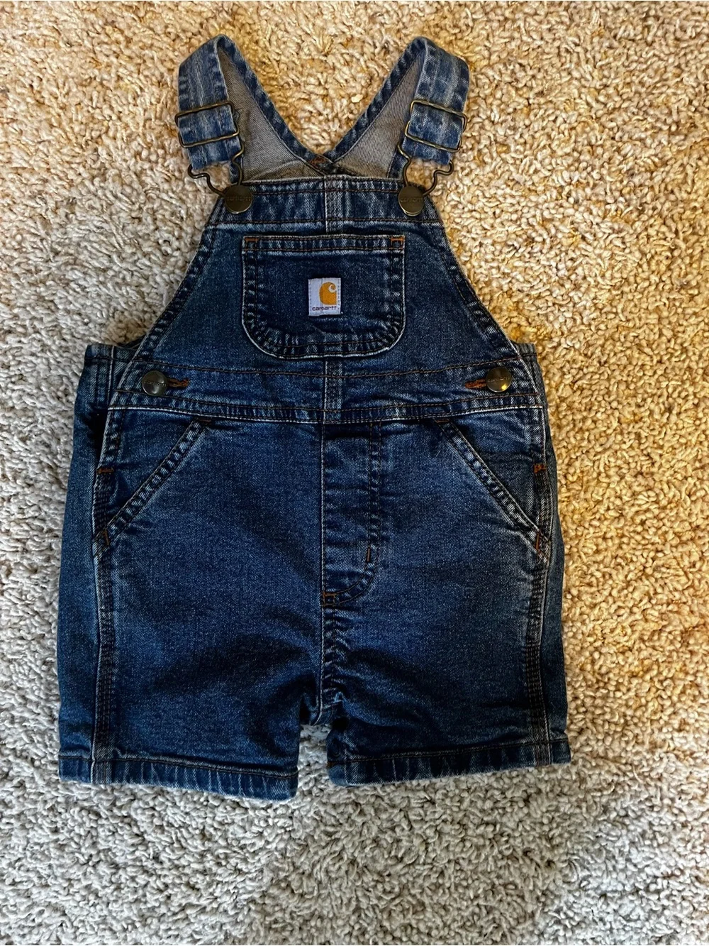 Carhartt bundle: Brown Long-Sleeve onsie and Jean overall shorts